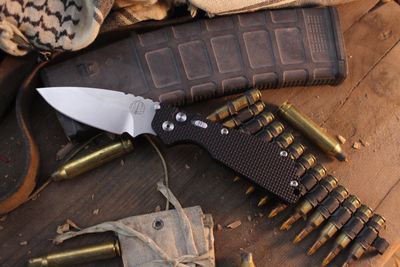 Pro-Tech Strider SnG 3.5" Button Lock Auto Folder / Black Knurled Aluminum / Stonewashed 154CM ( Pre Owned )