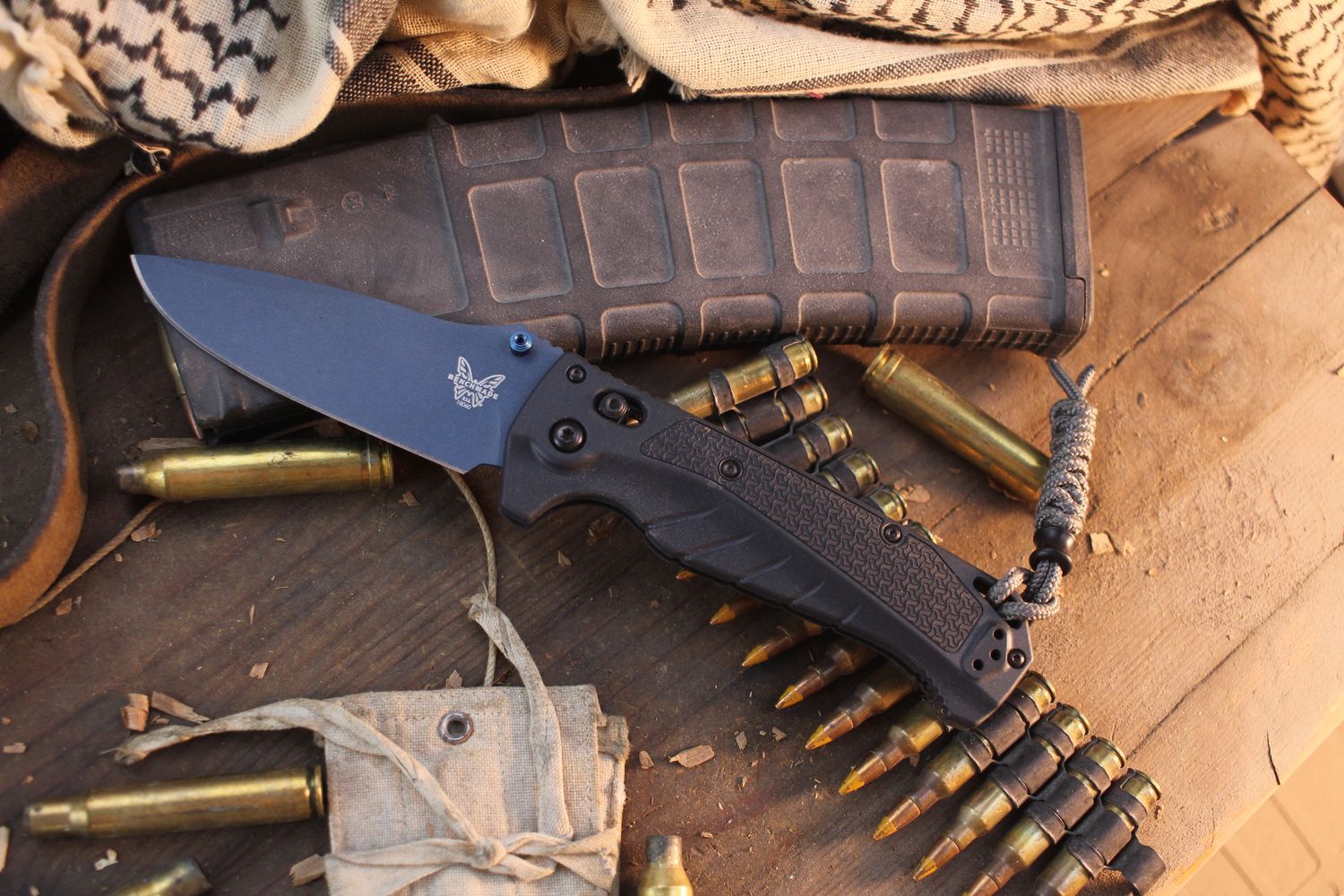 Benchmade Adira 3.9" AXIS Lock Folder / Tempest Gray Grivory / Blue Cerakote MagnaCut ( Pre Owned )