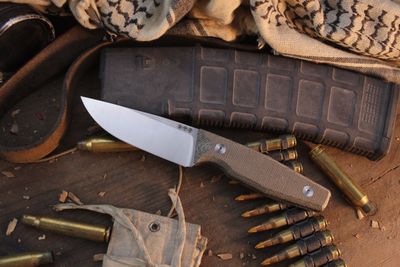 Boker Solingen AK4 3.75" Fixed Blade / Green Canvas Micarta / Satin 3V