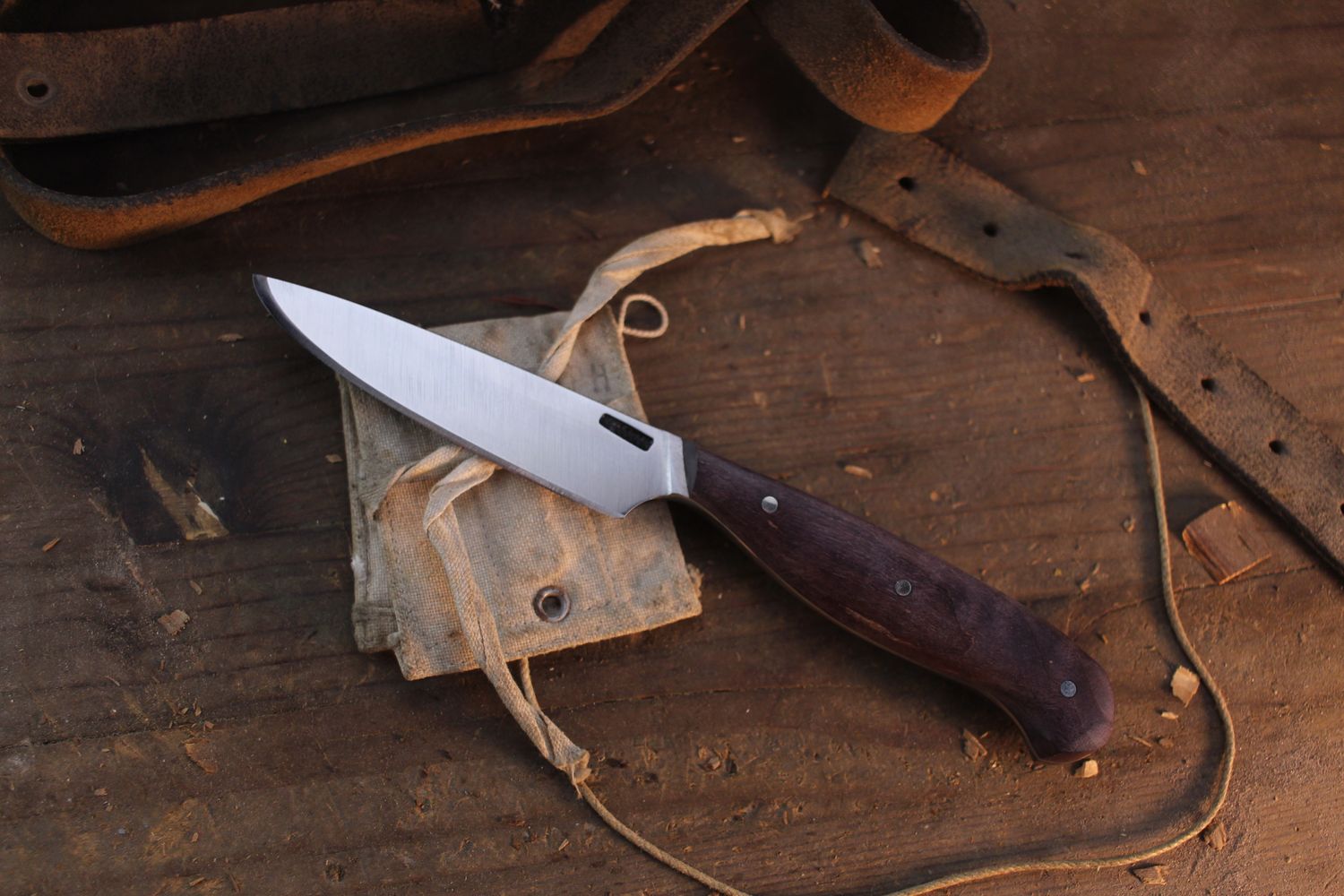 Mark Couch Slim Utility 4" Fixed Blade / Dyed Maple / Satin 52100