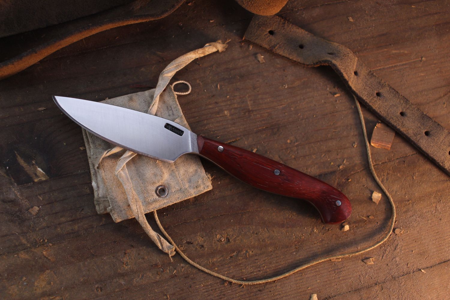 Mark Couch Small Skinner 3.75" Fixed Blade / Padauk / Satin 52100