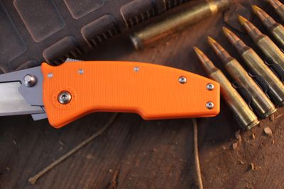 Demko Knives Razor Shark 2.375" Shark Lock Folder / Orange GRN / Stainless Replaceable Razor
