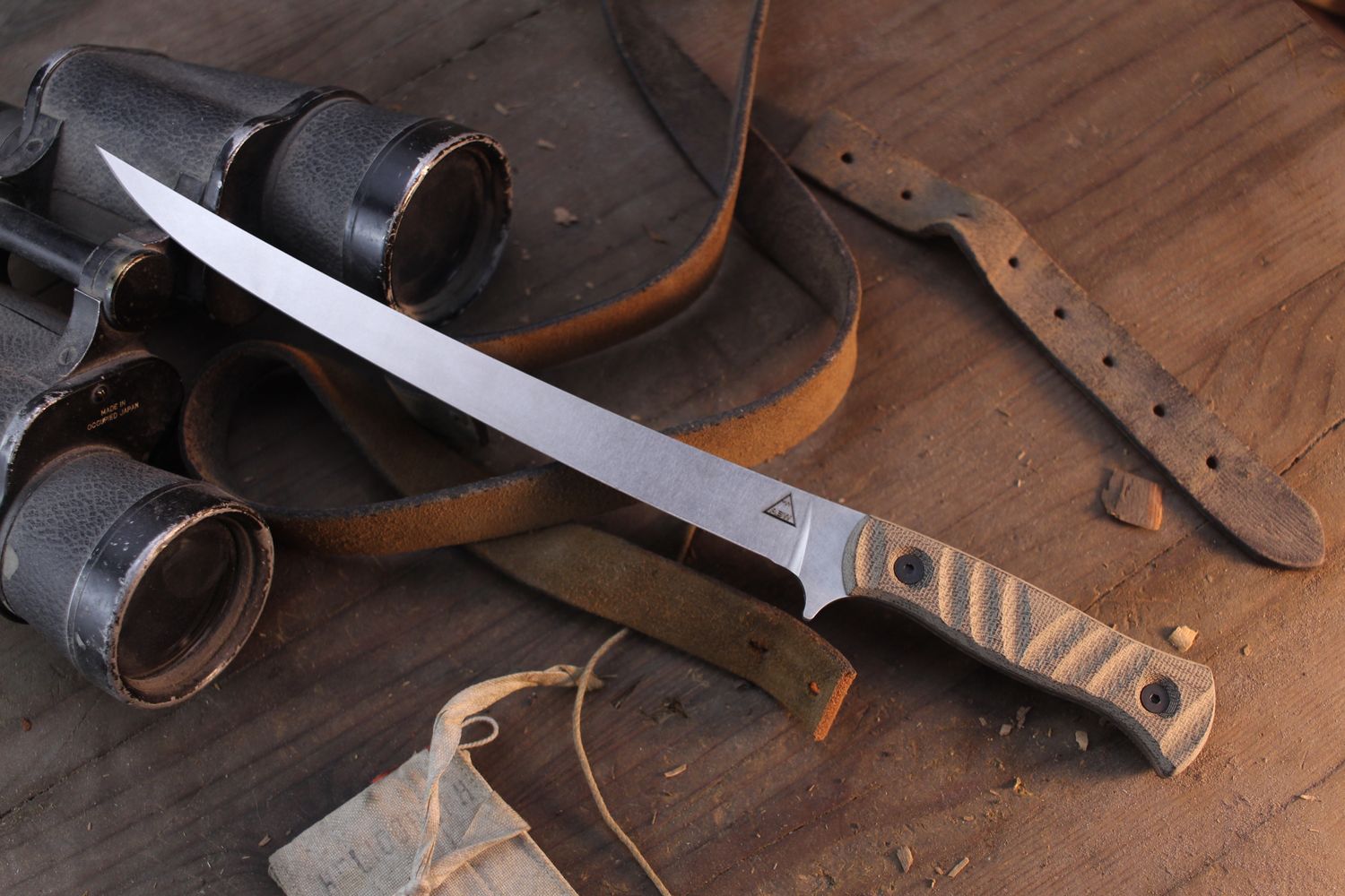 Alaska Blade Works Kenai 9” Filet / OD Green Canvas Micarta / Stonewashed S45VN