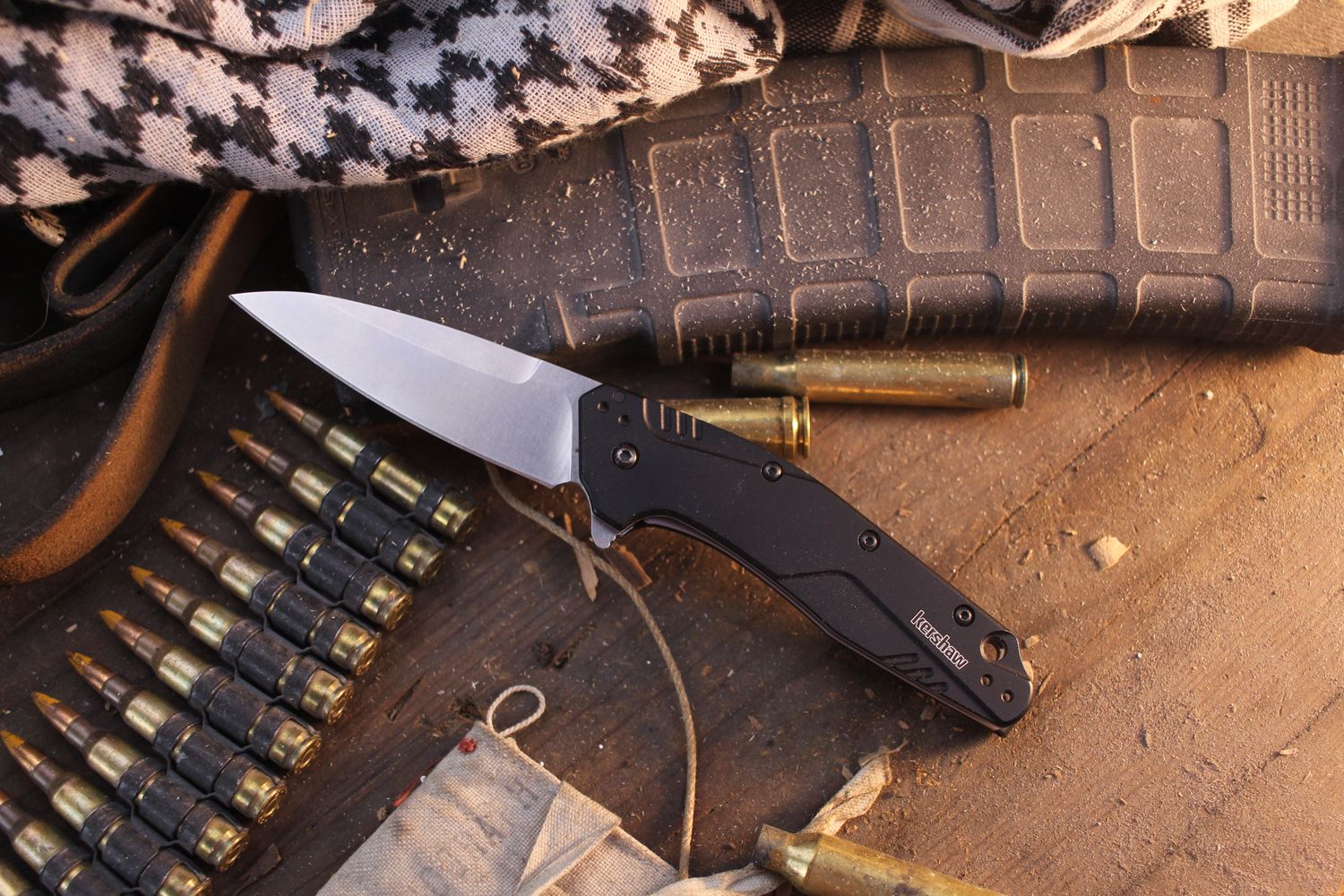 Kershaw Dividend 3" Assisted Linerlock Flipper / Black Aluminum / Stonewashed MagnaCut ( Pre Owned )