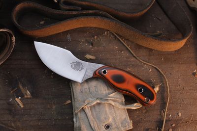 Dennis Jokela Mini Nessi 3" Fixed Blade  / Orange &amp; Black G-10 / Satin 154CM