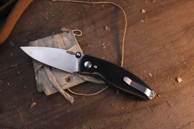 TRM Neutron V1 3" Linerlock Folder / Black Micarta / Stonewashed 20CV ( Pre Owned )