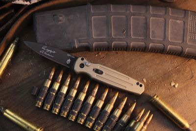 Gerber Applegate-Fairbairn 2.8"" Auto Mini Covert Knife / Tan Aluminum / Black S30V ( Pre Owned )