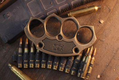 RMJ Tactical TRK Paperweight / Vintage Patina Brass / 10.4 Ounces ( Pre Owned )