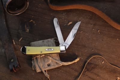 Case Trapper 4.1" Closed Slip Joint Folder / Yellow Delrin / Polished 1095