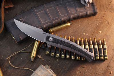 CRKT Limited Edition Rogers Persian 3.51" Framelock Flipper / Milled Titanium &amp; Carbon Fiber / Beadblast MagnaCut ( Pre Owned )