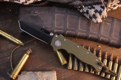 Demko AD20.5 3.17" T/E Shark Lock Folder / OD Green G-10 / Black 3V ( Pre Owned )