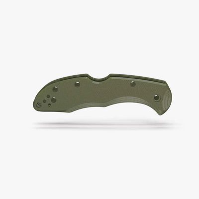 Flytanium Spyderco Delica OD Green G-10 Scales