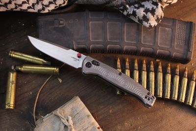 Hogue Collectors Series Mysto 3.4" Crossbar Lock Folder / Wave Milled Titanium / Stonewashed MagnaCut ( Pre Owned )