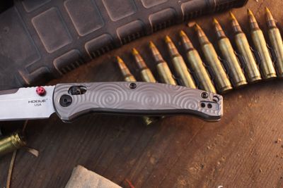 Hogue Collectors Series Mysto 3.4" Crossbar Lock Folder / Wave Milled Titanium / Stonewashed MagnaCut ( Pre Owned )