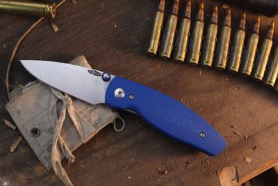 TRM Neutron II 3" Linerlock Folder / Royal Blue G-10 / Stonewashed 20CV ( Pre Owned )