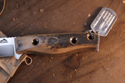 3DK Custom MAK 4" Fixed Drop Point, Wiped K110 Blade / Mammoth Ivory