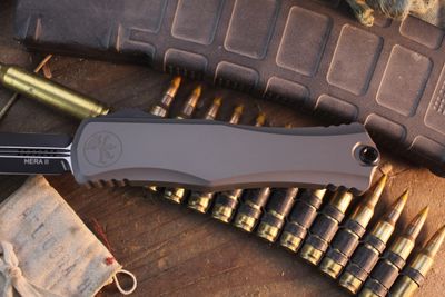 Micortech Hera II D/E 4" OTF Auto / Natural Clear Aluminum / Black M390MK ( Pre Owned )