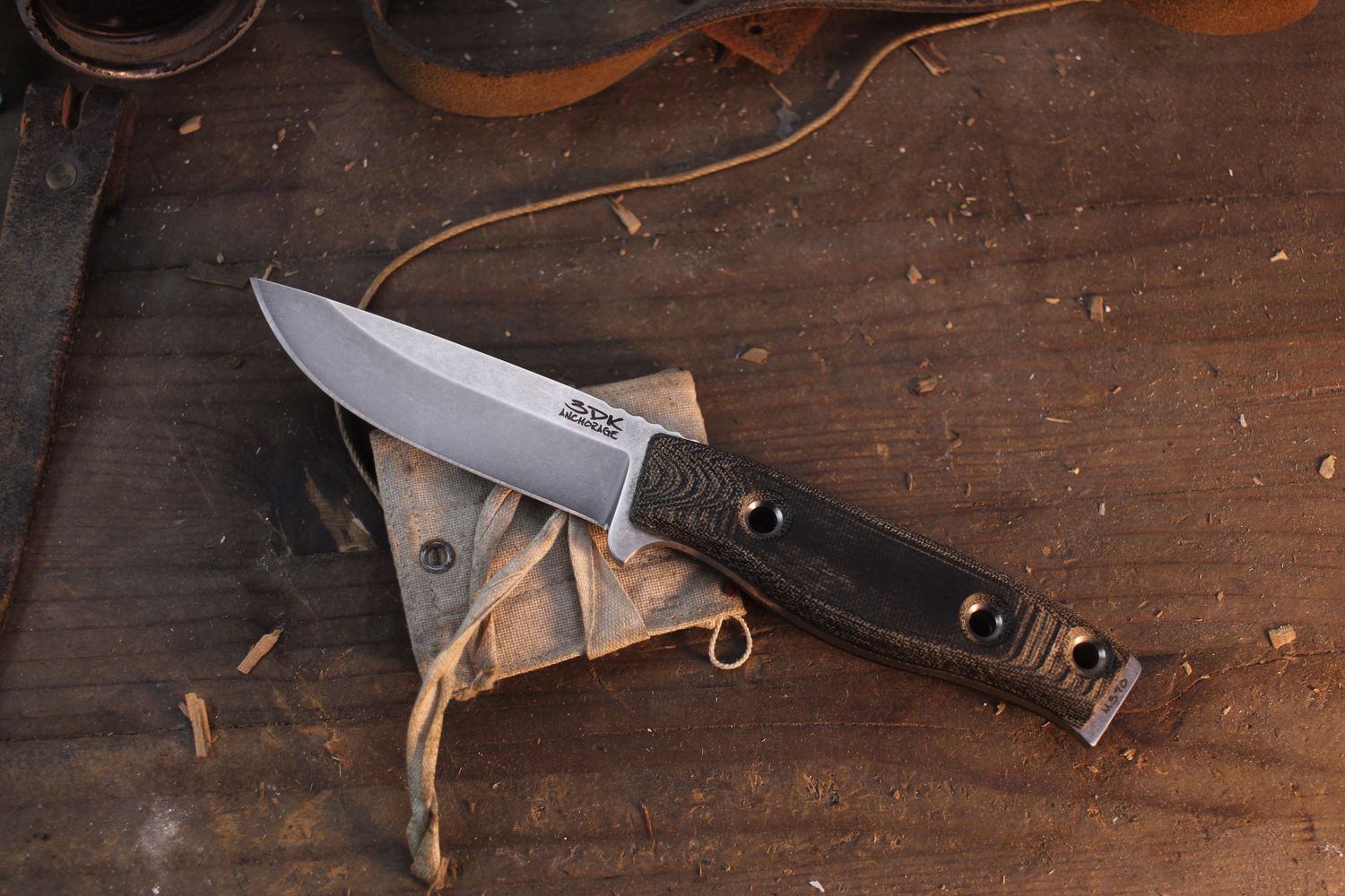 3DK MAK 4" Fixed Drop Point, M390 Blade / V1 Black Micarta Handle ( Pre Owned 0