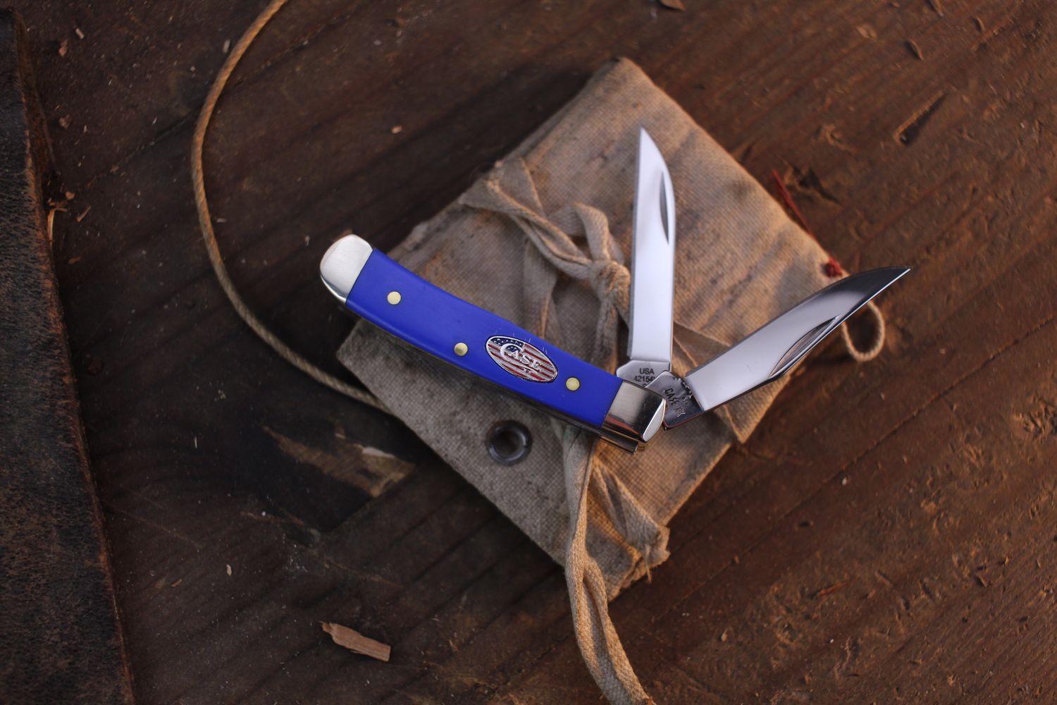 Case Tiny Trapper 2.375" Closed Slipjoint Folder / Royal Blue Polymer / Polished Tru-Sharp