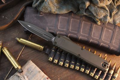 Microtech Ultratech Gen IV D/E 3.5" OTF Auto / OD Green Cerakote  Aluminum / OD Green Cerakote M390MK