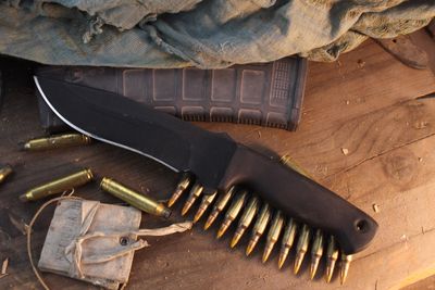 Scrapyard Knives BD-511 6.25" Fixed Blade / Black Resiprene C / Black SR101 ( Pre Owned )