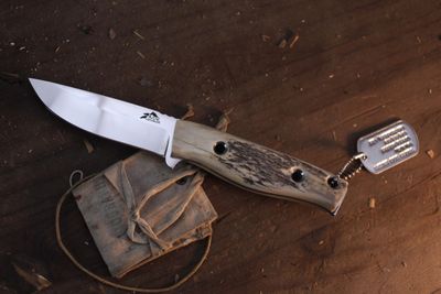 3DK MAK 4" Fixed Drop Point, Wiped N690 Blade / Moose Handle