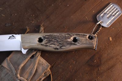 3DK MAK 4" Fixed Drop Point, Wiped N690 Blade / Moose Handle