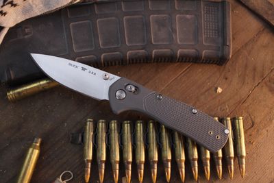 Buck Range Pro 3.375" Cross Bar Lock Folder / Gray GFN / Satin 154CM