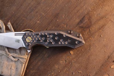 3DK Hinderer HalfTrack Black Micarta Show Scale
