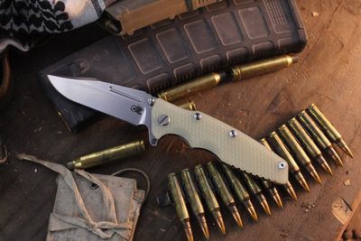 Hinderer Eklipse Skinny 3.5" Framelock Flipper / Jade G-10 & Working Finish Ti / Stonewashed Harpoon Spearpoint MagnaCut
