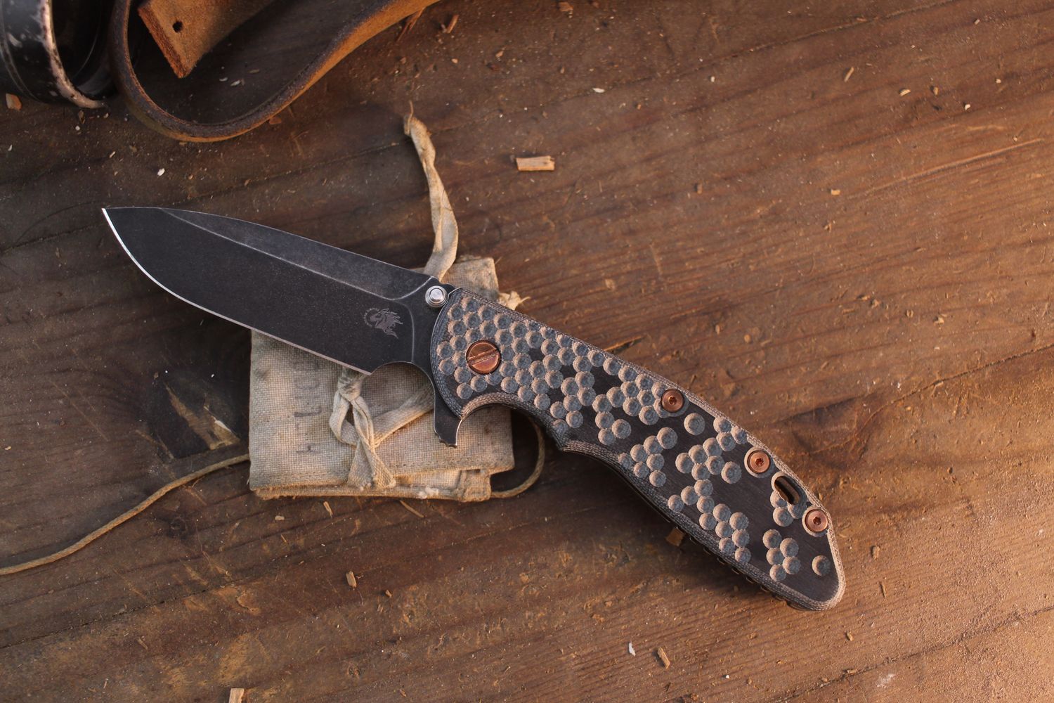 3DK Hinderer XM-24 Black Micarta Show Scale