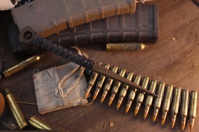Half Face Blades Cardiac Spike 3.8” Tactical Spike / Black G-10 / Bronze Cerakote O1 ( Pre Owned )
