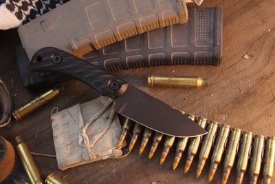 Half Face Blade Cav Jr Back Country 3.625" Fixed Blade / Black G-10 / Armor Black Cerakote S45VN