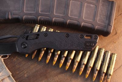 Microtech Signature Series MSI 3.88" RAM-LOK Folder / Fluted Carbon Fiber / Black DLC M390MK ( Pre Owned )