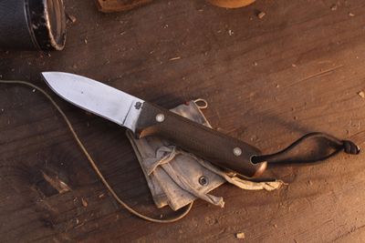 L.T. Wright Genesis Kephart 4.25" Fixed Blade / Green Canvas Micarta / Satin A2 ( Pre Owned )