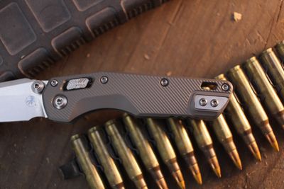 Microtech MSI Mini 3.19" RAM-LOK Folder / Natural Fluted Aluminum / Stonewashed M390MK