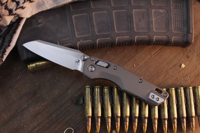 Microtech MSI Mini 3.19" RAM-LOK Folder / Natural Fluted Aluminum / Stonewashed M390MK