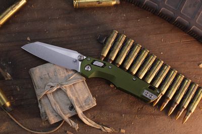Microtech MSI Mini 3.19" RAM-LOK Folder / OD Green Fluted Aluminum / Stonewashed M390MK