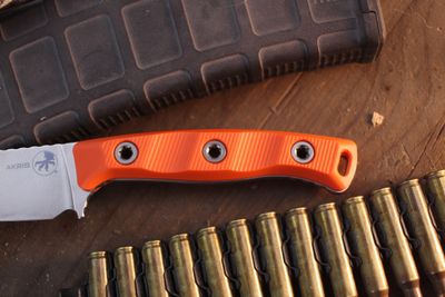 Microtech Akris 3.7" Fixed Blade / Orange G-10 / Stonewashed M390MK