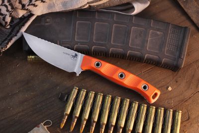 Microtech Akris 3.7" Fixed Blade / Orange G-10 / Stonewashed M390MK