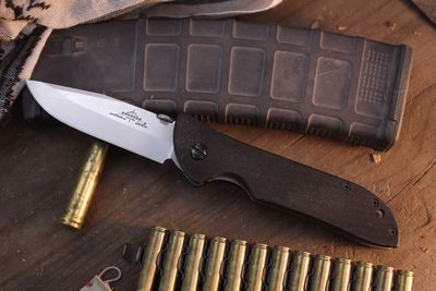 Emerson Super Raven A 3.9" Wavehook Linerlock Folder / Black G-10 / Stonewashed 154CM ( Pre Owned )