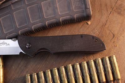 Emerson Super Raven A 3.9" Wavehook Linerlock Folder / Black G-10 / Stonewashed 154CM ( Pre Owned )