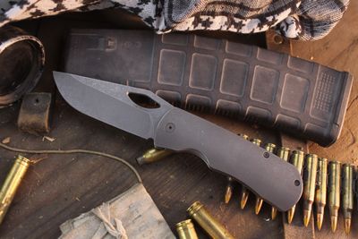 McNees Custom Knives Dixon 3.75" Framelock Folder / Stonewashed Titanium / Acidwashed MagnaCut ( Pre Owned )