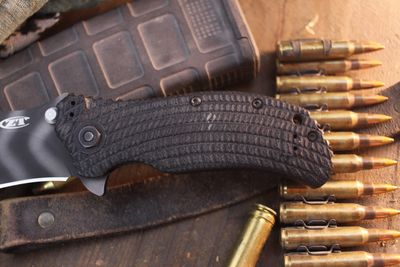 Zero Tolerance 0303 Ken Onion 3.75" Assisted Framelock Flipper / Black G-10 / Tiger Stripe S30V ( Pre Owned )