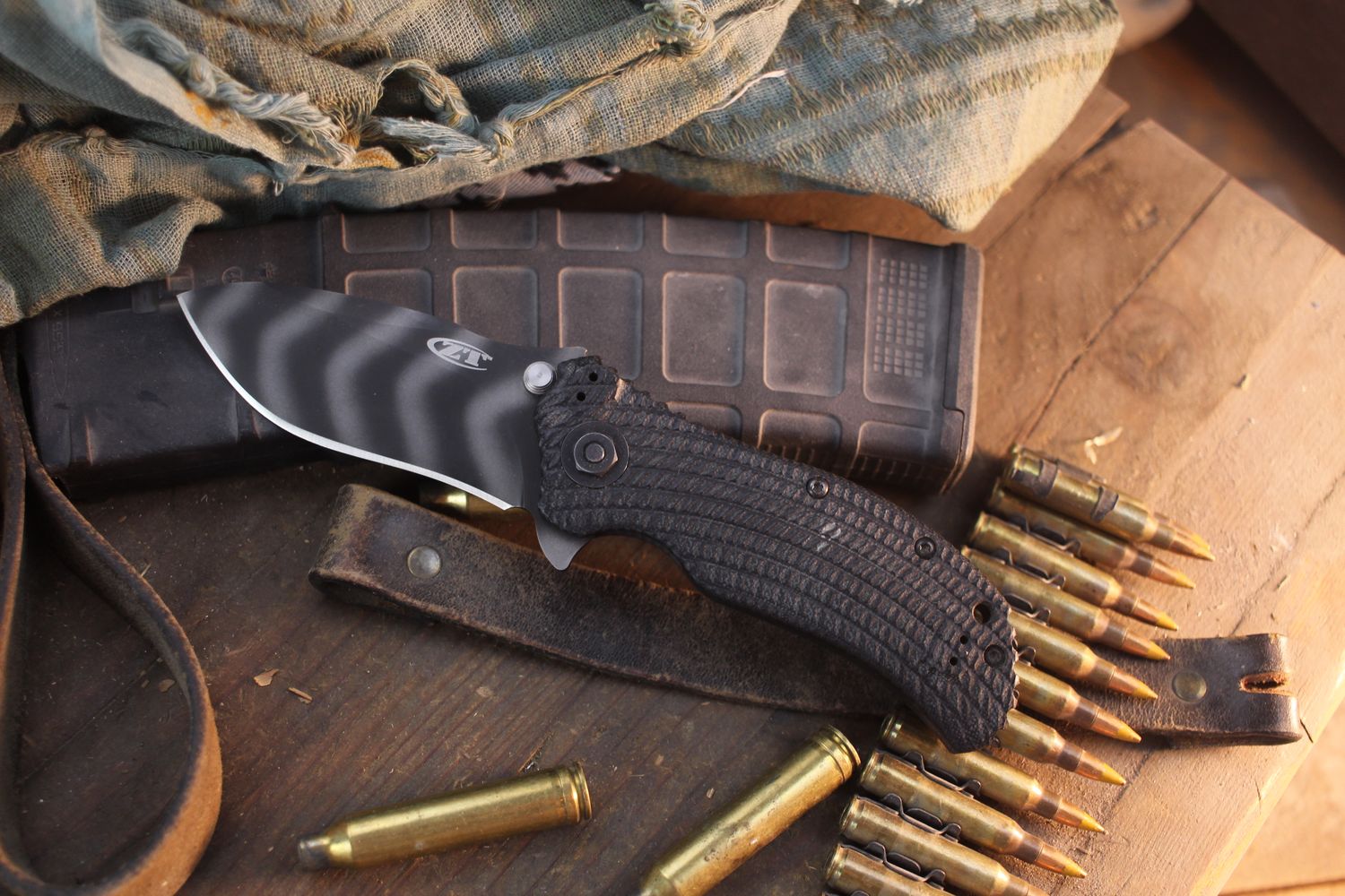 Zero Tolerance 0303 Ken Onion 3.75" Assisted Framelock Flipper / Black G-10 / Tiger Stripe S30V ( Pre Owned )