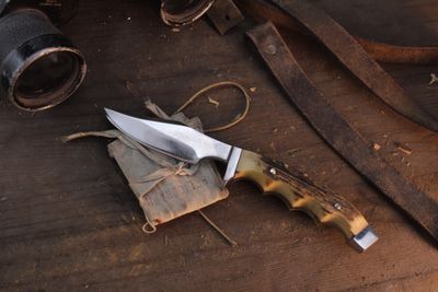 J.A. Henckels Antique Model 911 3.5" Fixed Blade Hunter / Stag / Satin "Friodur" X50CRMOV15 ( Pre Owned )