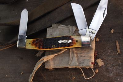 Case Vintage Large Stockman 4.25" Closed Slipjoint Folder / Jigged Bone / Satin Tru-Sharp ( Pre Owned )