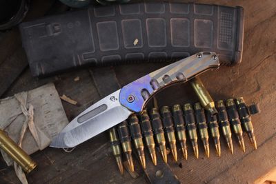 Medford Knife & Tool (MKT) Praetorian Slim Tanto 3.25" Framelock Folder / 76' American Flag Titanium / Satin S35VN