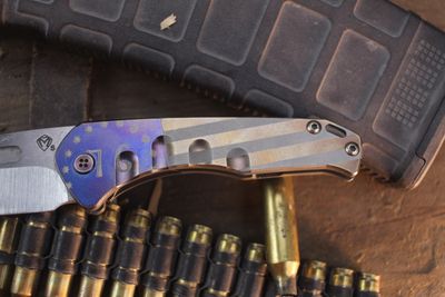 Medford Knife & Tool (MKT) Praetorian Slim Tanto 3.25" Framelock Folder / 76' American Flag Titanium / Satin S35VN