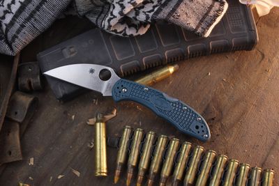 Spyderco Delica 4 2.9" Lockback Folder / Teal FRN / Satin K390 ( Pre Owned )